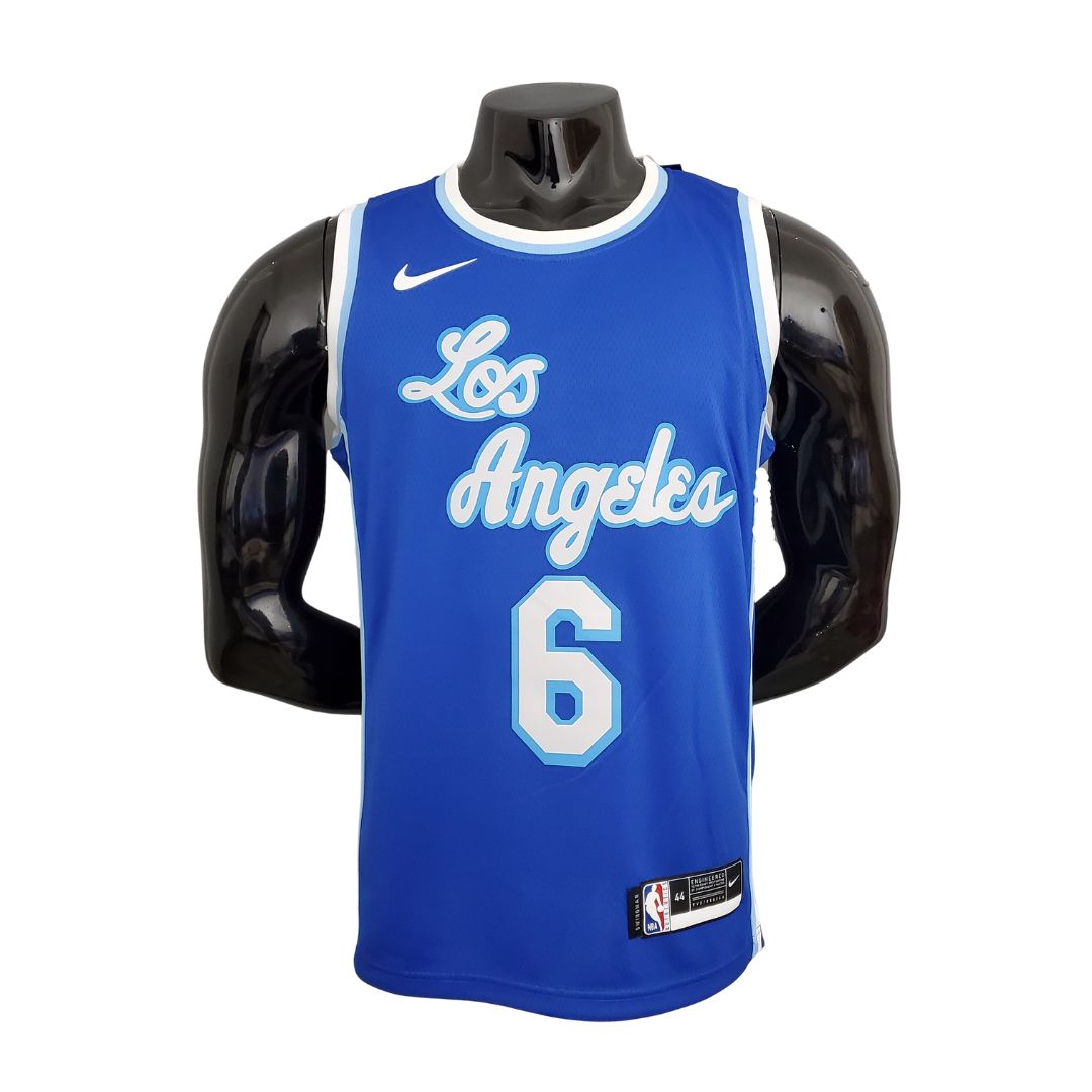 Maglia NBA Los Angeles Lakers James#6 Latin Night blu