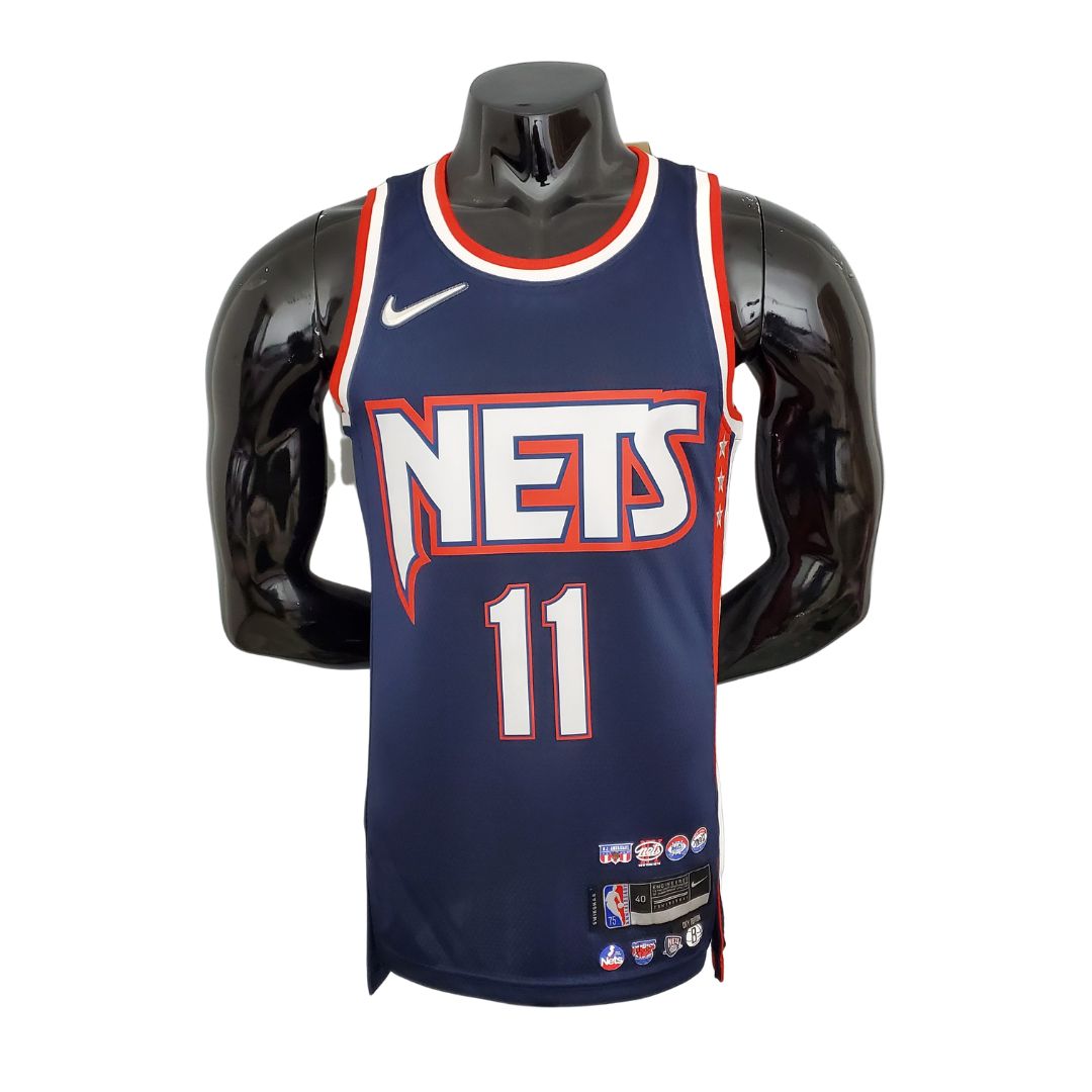 Maglia NBA Royal Blue 2022 75th Anniversary Irving # 11 Brooklyn Nets City Edition