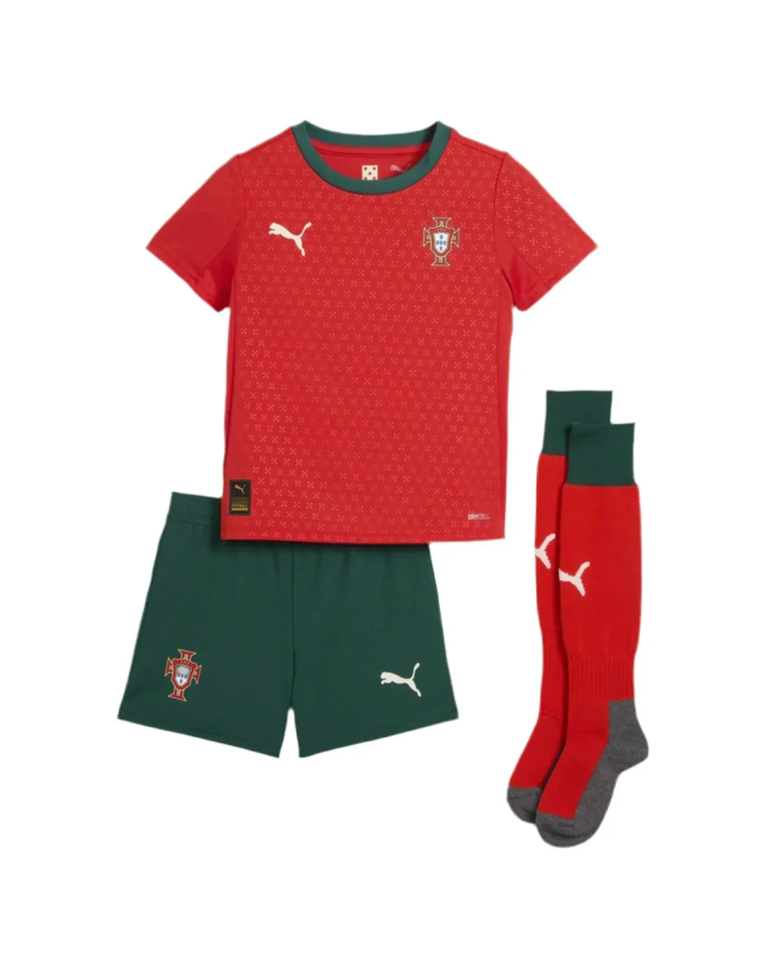 T-shirt e Pantaloncini per Bambino Portogallo Home 25/26 - Con Calzini