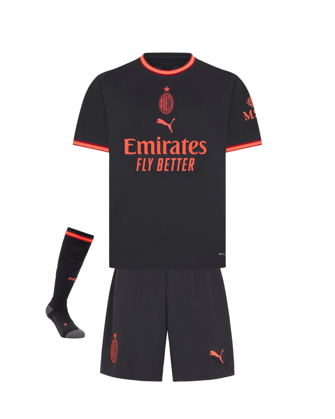 T-shirt e Pantaloncini per Bambino AC MILAN Third 26/27 - Con Calzini