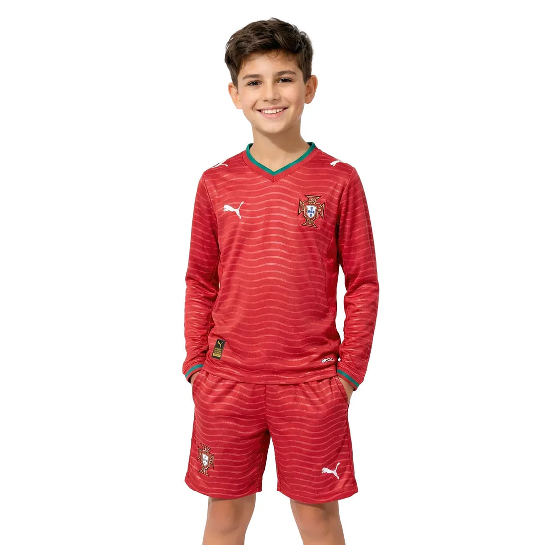 T-shirt e Pantaloncini per Bambino Portugal Home 26/27 - Manica Lunga