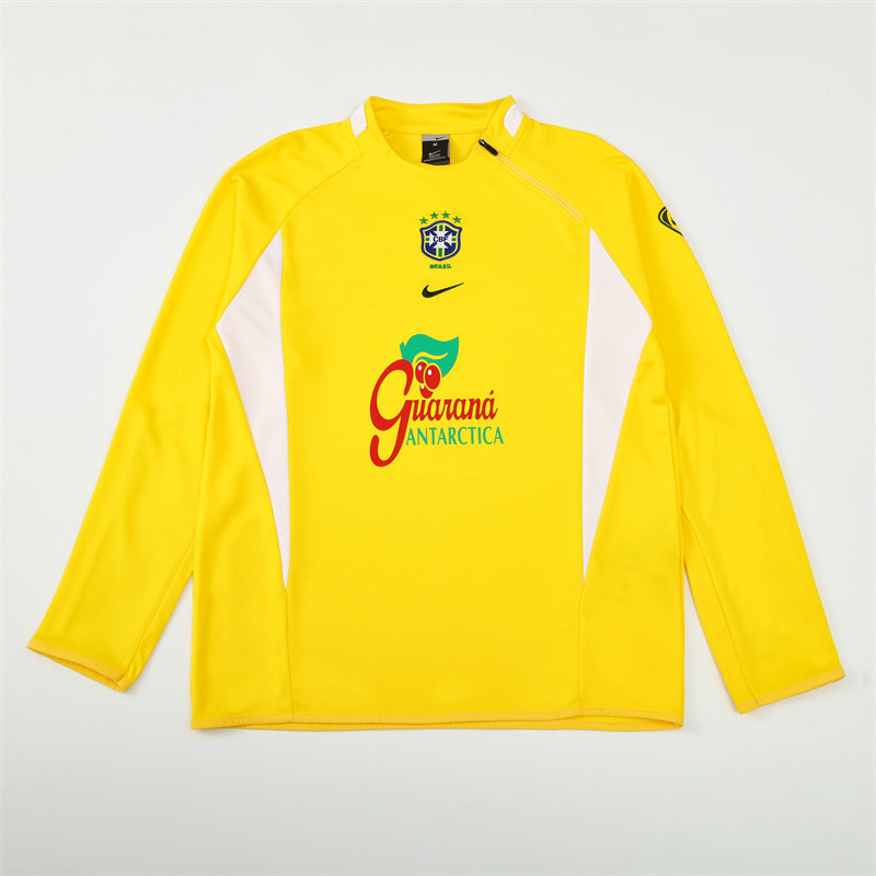 Maglia da allenamento retrò manica lunga Brasil 2002