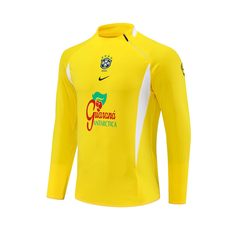 Maglia da allenamento retrò manica lunga Brasil 2002