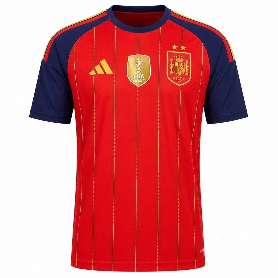 Maglia Spagna Home 25/26 Con due stelle e la patch di campione del mondo
