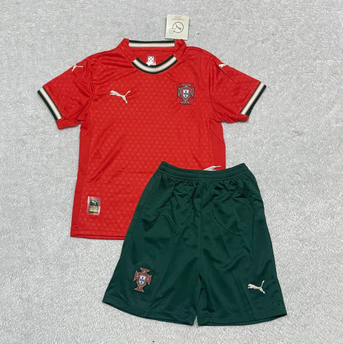T-shirt e Pantaloncini per Bambino Portogallo Home 25/26