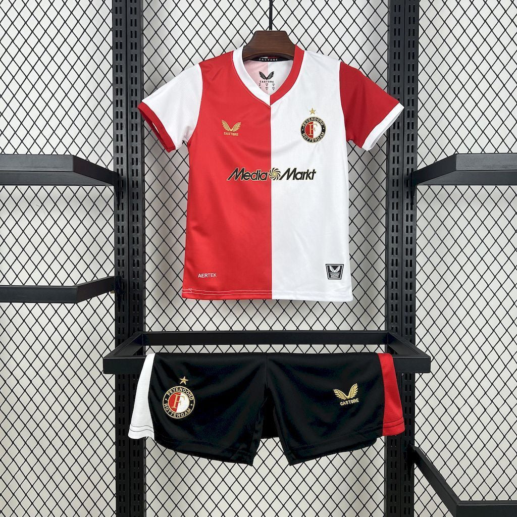 Maglia da allenamento e pantaloncini del Feyenoord Home Bambino 25/26