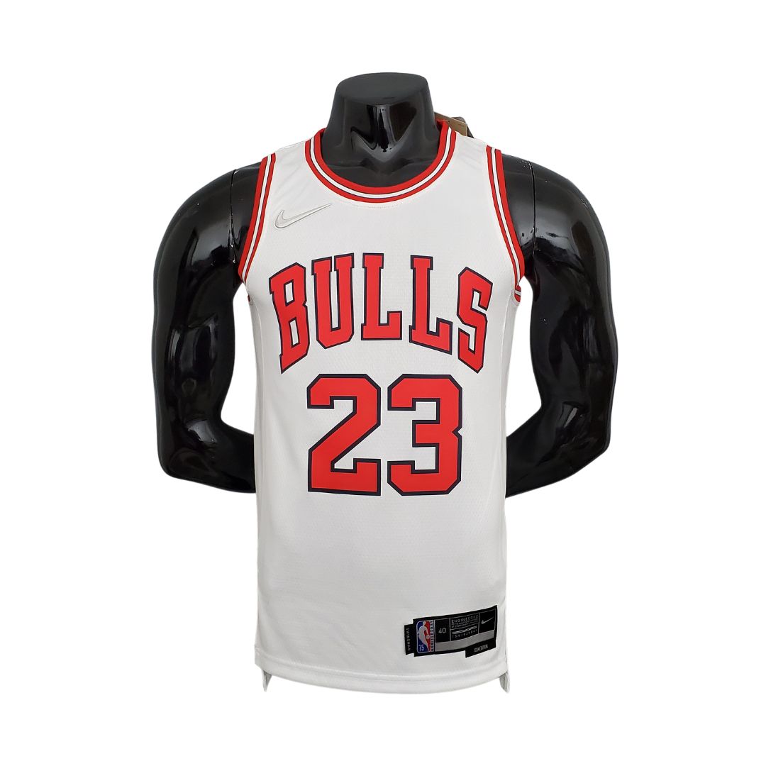 Maglia NBA Jordan #23 Chicago Bulls bianca per il 75° anniversario
