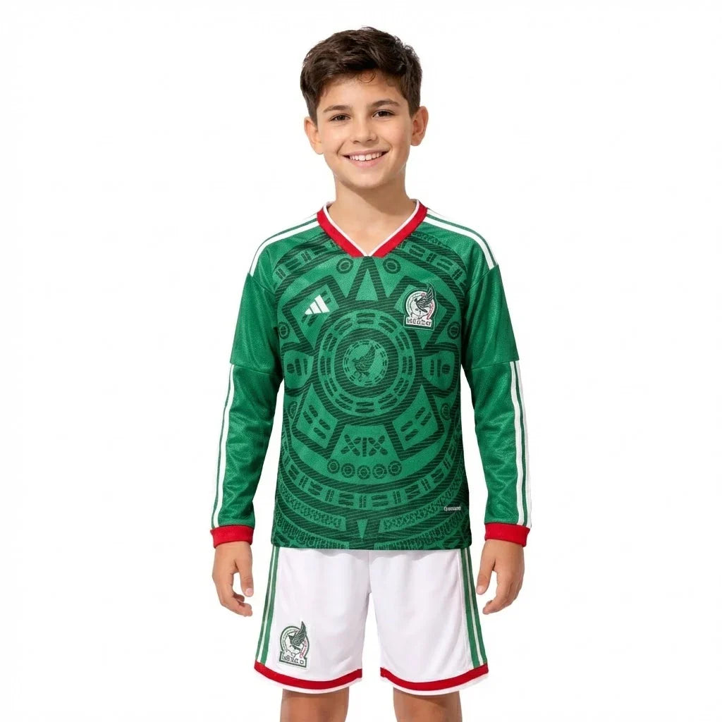 T-shirt e Pantaloncini Bambino Mexico Home 26/27 - Manica Lunga