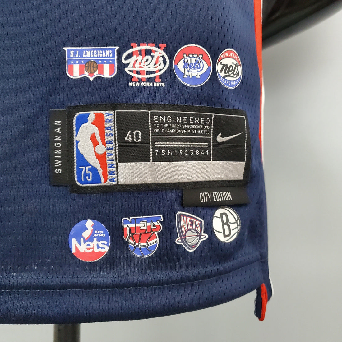 Maglia NBA Royal Blue 2022 75th Anniversary Irving # 11 Brooklyn Nets City Edition