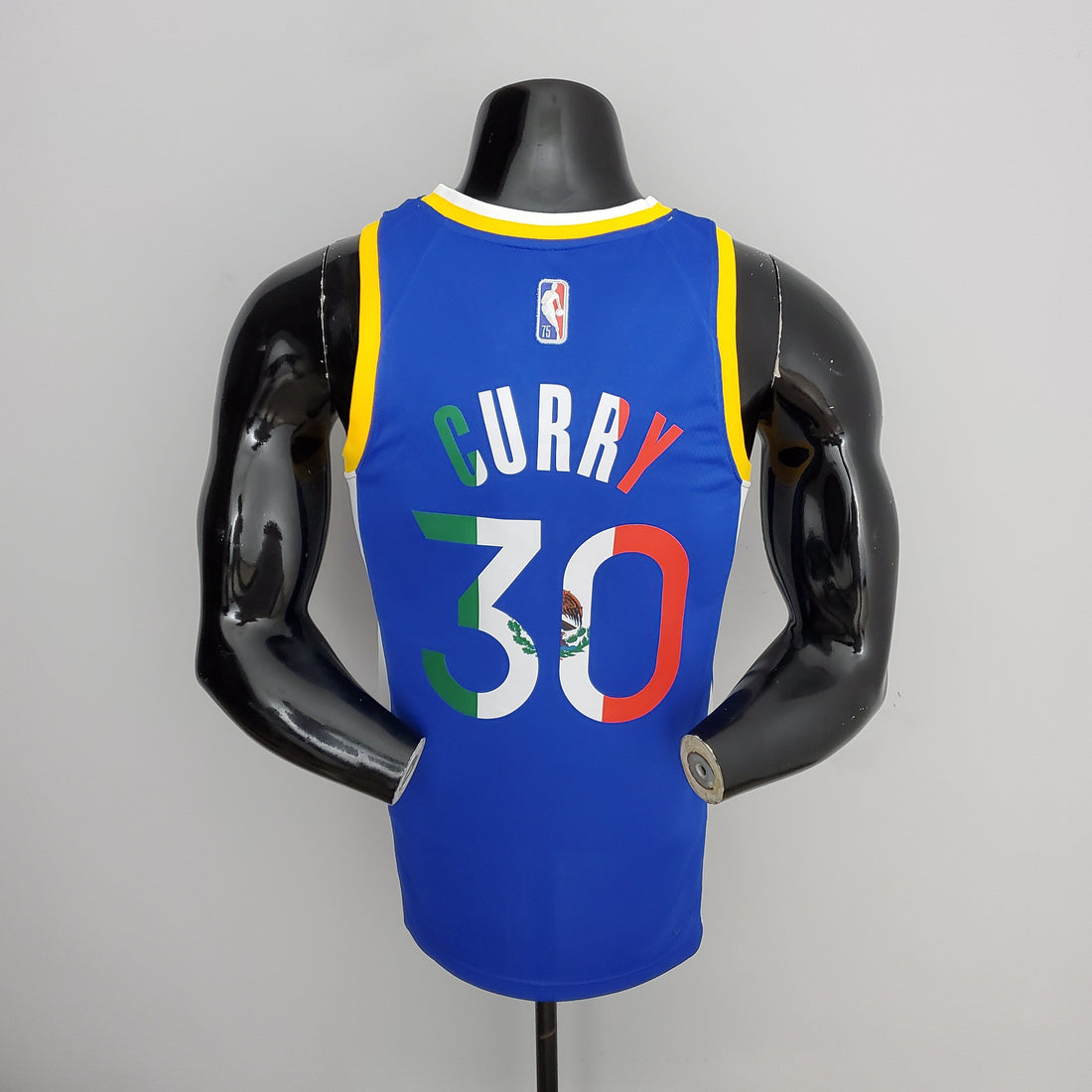 Maglia NBA blu Golden State Warriors 75th Anniversary Curry # 30 Mexico Edition